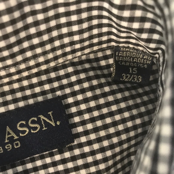 US Polo Assn. Men’s Non Iron US 15 LS 32/33 Button Down Shirt Black and White - Picture 6 of 8